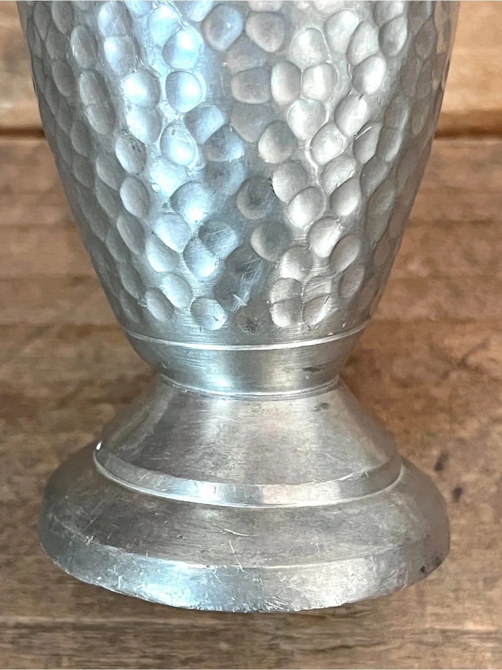 Vintage Heavy TKF Handmade Indonesia Hammered Pewter Ewer Pitcher